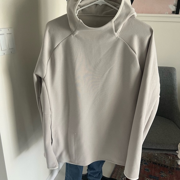 Lululemon Gridliner Fleece Hoodie Mens Size L Dove Gray Lightweight Sweatshirt - Picture 1 of 12